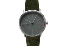 Lade das Bild in den Galerie-Viewer, L | C29 Graue Linie | Grünes Wildleder-Armband